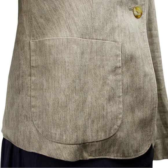 Vince Linen Blend Blazer Women’s Size 6 Beige Tailored Jacket - Picture 5 of 11